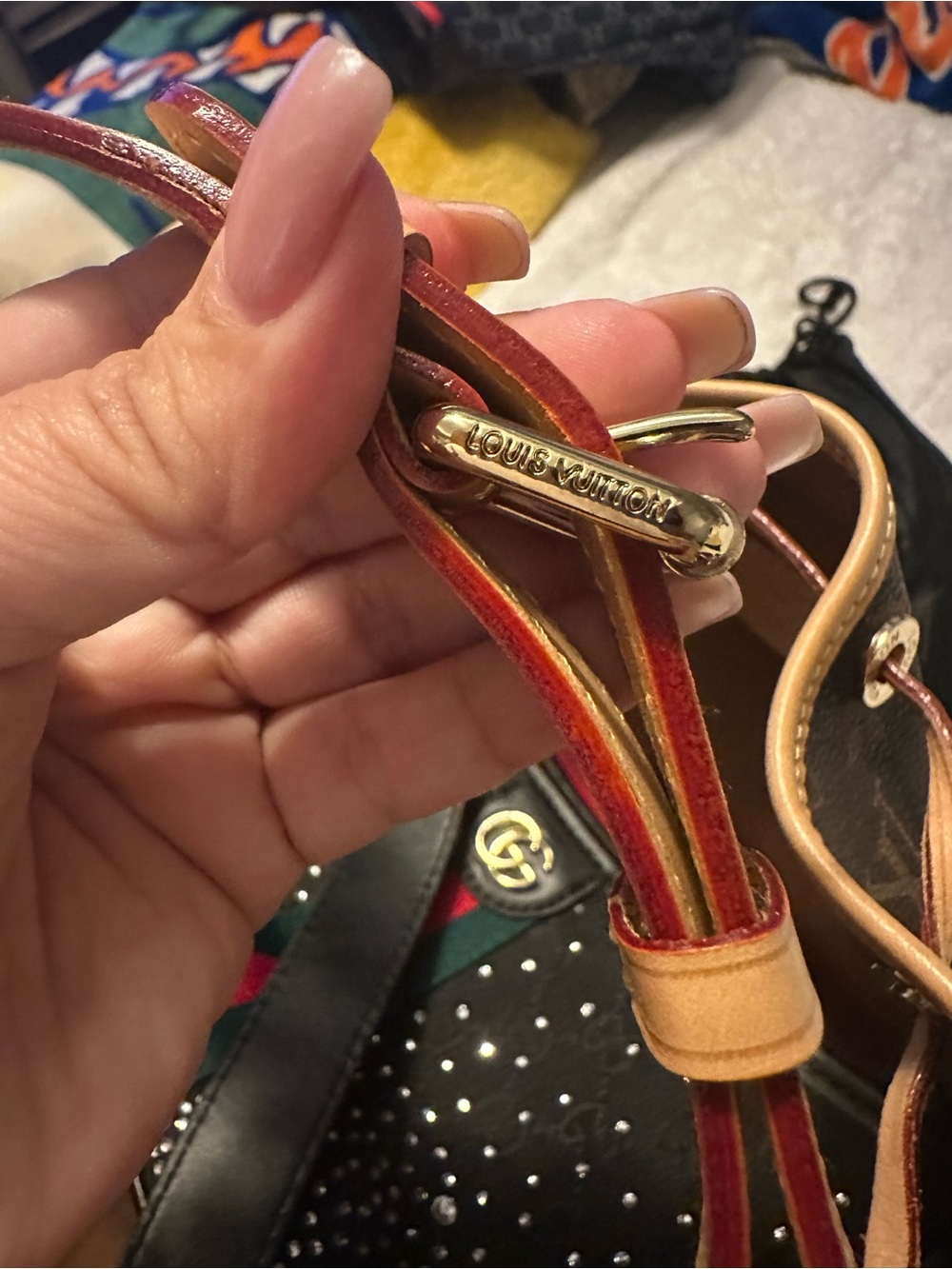 Louis Vuitton Monogram Bucket Shoulder Bag in Brown and Tan Leather Trim - Picture 11 of 13